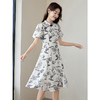【专属特价】熙世界国风花卉水墨画旗袍裙2025夏季新款气质复古新中式连衣裙 商品缩略图2