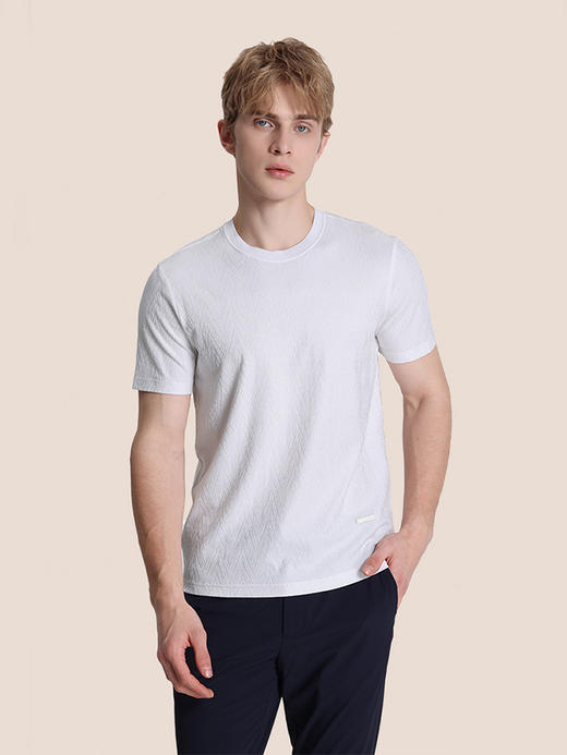 callisto白色棉混纺短袖T恤 STTSS115C 商品图0