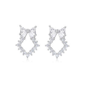 卡蒂罗/KADER 在逃公主系列 蝴蝶结花环耳钉 925银简约小众养耳洞耳饰 童话森系甜美梦幻吸睛闪耀 闺蜜款礼物礼盒装