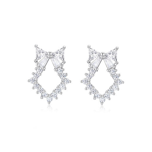 卡蒂罗/KADER 在逃公主系列 蝴蝶结花环耳钉 925银简约小众养耳洞耳饰 童话森系甜美梦幻吸睛闪耀 闺蜜款礼物礼盒装 商品图0