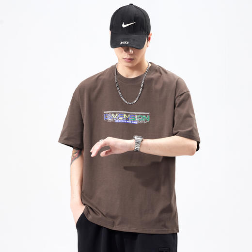 【Q】【100%纯棉】【新款DQ】大依优型大码短袖T恤圆领胸前印花加肥加大男士大号弹力透气舒适半袖夏装潮款 商品图1