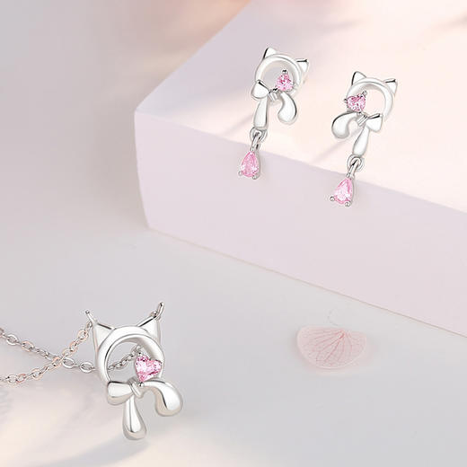 卡蒂罗/KADER 甜心小猫项链 925银萌趣小猫头可爱童话风设计可调节锁骨链 甜美少女元气款配饰 闺蜜款礼物礼盒装 商品图3