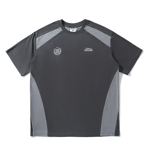 LUSHISI「速干吸湿」双色拼接主题拼色字母印花短袖运动风凉感t恤 商品图4