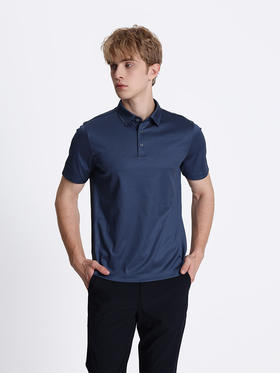 callisto蓝色桑蚕丝混纺T恤 STTSS110H