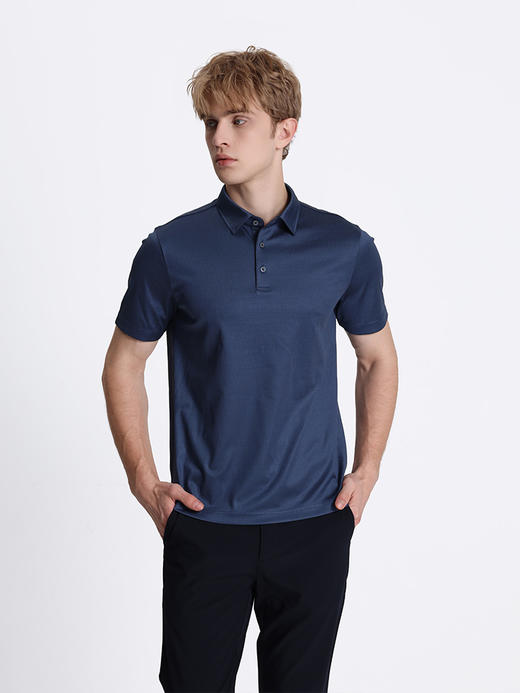 callisto蓝色桑蚕丝混纺T恤 STTSS110H 商品图0