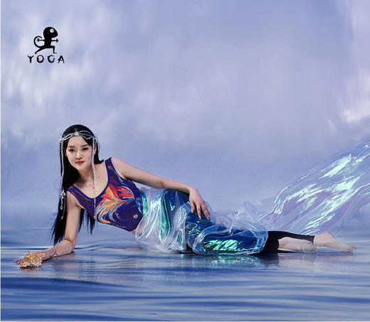 壁虎瑜伽【紫光精灵-上衣+云感裤-黑色】限量款印花瑜伽套装（可拆卸胸垫）【2024年5月31日发货】 商品图4