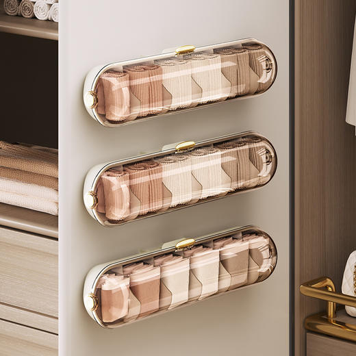 【轻奢防尘内衣收纳整理神器】卧室衣柜壁挂式分格 袜子内裤收纳盒  商品图1