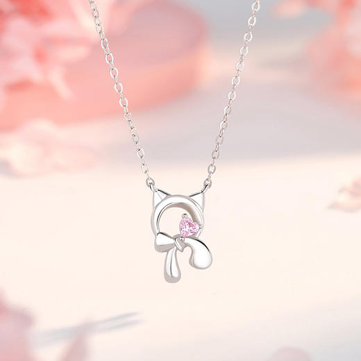 卡蒂罗/KADER 甜心小猫项链 925银萌趣小猫头可爱童话风设计可调节锁骨链 甜美少女元气款配饰 闺蜜款礼物礼盒装 商品图2