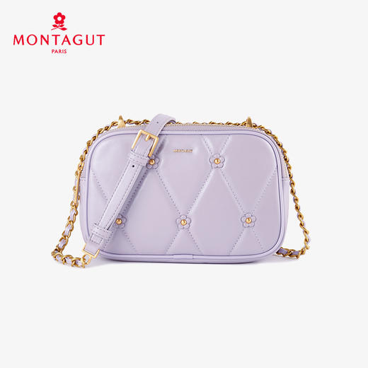 梦特娇法式时尚斜挎包女士通勤菱格羊皮女包 商品图3