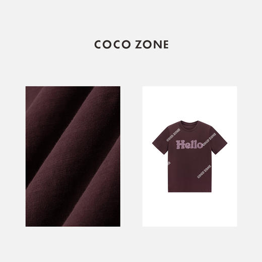 COCO ZONE “遇见”夏季时尚字母短袖T恤圆领修身上衣CC2B1001 商品图2