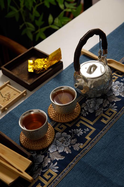 非遗工艺－拾物观心足银999金鱼银叶子2片装 打制泡茶煮水 商品图4