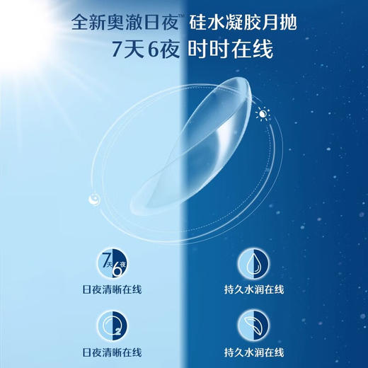 【2件7折】博士伦硅水凝胶ultra奥澈日夜连续佩戴隐形近视眼镜月抛3片官方正品 商品图4