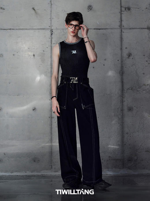 TIWILLTANG启世录“银裂壑坷”波纹金属分割腰带 商品图2