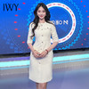 IWY/米白色气质名媛小香风连衣裙女圆领高级感修身七分袖主持人Q783 商品缩略图1