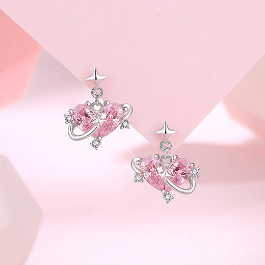 卡蒂罗/KADER 在逃公主系列 心动魔法耳钉 925银梦幻爱心大颗粉锆童话设计耳饰 梦幻俏皮甜美可爱配饰闪耀吸睛 女生 商品图3