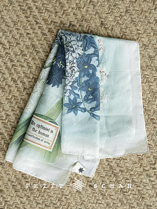 【满1188元赠品-无需加购和拍下】PETIT SCHAN小闪 Temple of Flora 花之神殿 风信子印花丝棉方巾 商品图3