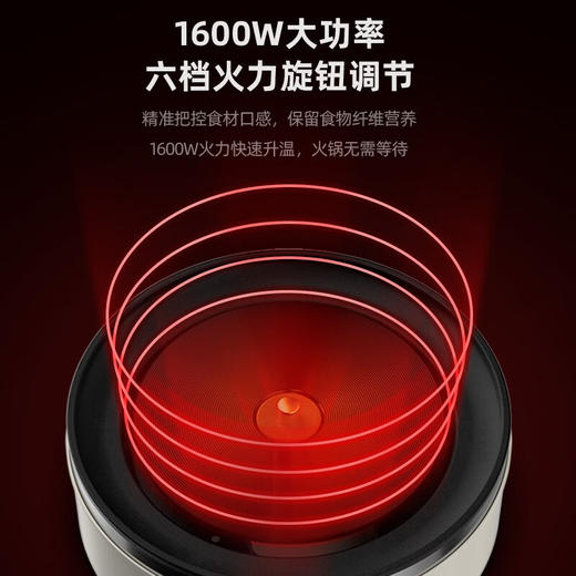 【小家电】迈卡罗MC-HG160A升降电火锅 分体式电热锅 家用多功能料理锅 电热蒸煮炖锅烧烤肉煎炒HF 商品图5