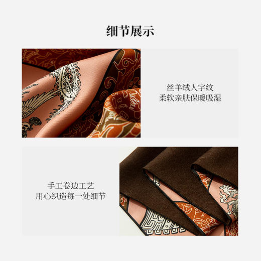 凤凰之家“祥瑞图腾”双层丝羊绒围巾 商品图3