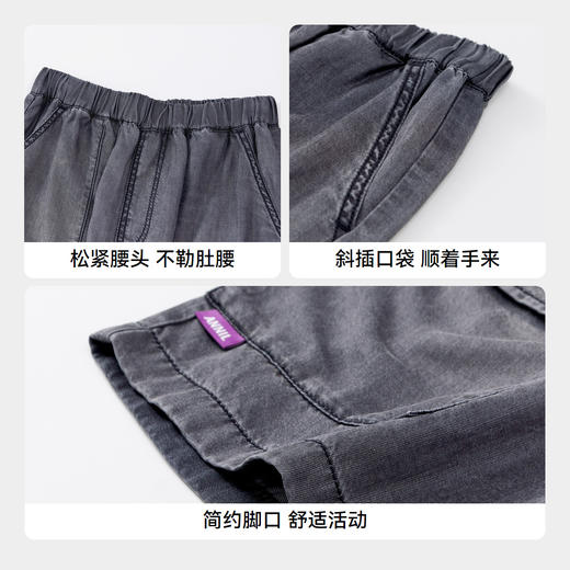 男童工装风泡芙牛仔五分裤新款安奈儿童装实体店同款AB426606 商品图4