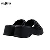 Safiya/索菲娅2024夏 松糕露趾亮片休闲厚底拖鞋 SF42110421 商品缩略图4