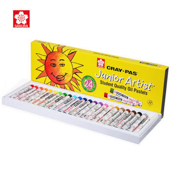 樱花（SAKURA）24色油画棒套装儿童安全蜡笔美术彩绘绘画画笔软性油性粉棒油彩棒出游新年礼物小太阳款 商品图1