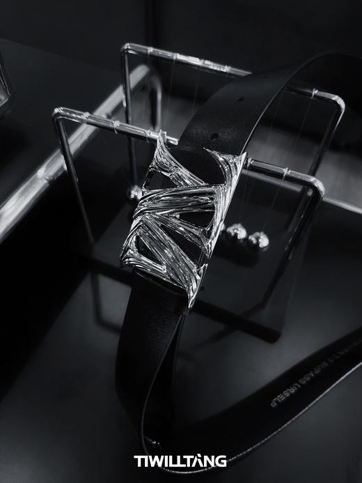 TIWILLTANG启世录“银裂壑坷”波纹金属分割腰带 商品图3