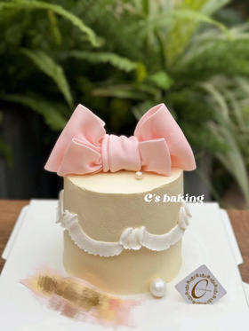 （标准4寸）唯美复古蝴蝶结仙女  忌廉蛋糕（默认自提，收费配送请联系客服）