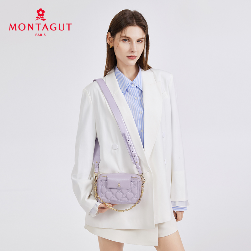 梦特娇法式时尚斜挎包通勤单肩羊皮女包