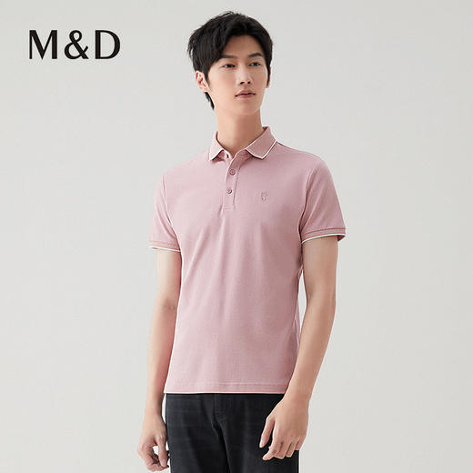 【名盾】小米格肌理提花POLO衫，时尚有型，亲肤透气M0BL22651B 商品图2