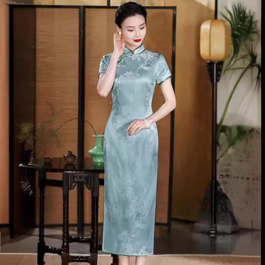 高端真丝旗袍HQ266 商品图0