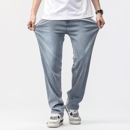 【天丝莱赛尔】【DQ】大依优型大码薄款冰丝牛仔裤长裤男舒适休闲简约百搭加肥加大男装 商品图4