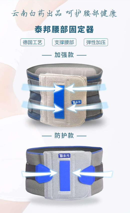 泰邦,腰部固定器(加强款) 【S】 云南白药 商品图1