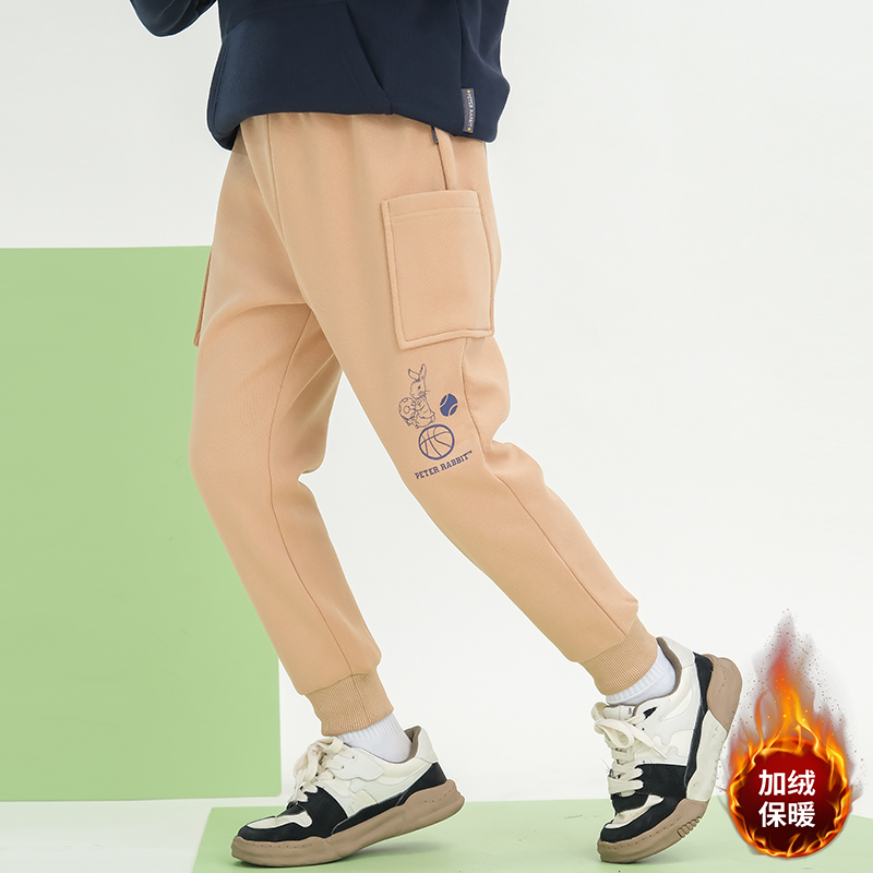 ⁴微瑕清仓99元任选2件：比得兔儿童加绒卫裤 适110-150码 冬款加绒款-YC04--CRMM-BDT正码正拍 冬季囤货拍大1-2码