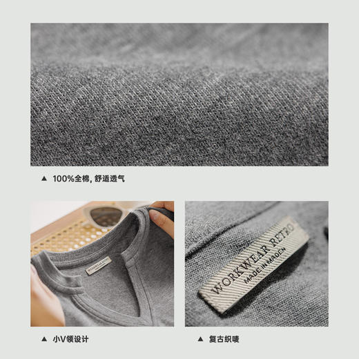 马登V领纯色短袖纯棉正肩T恤休闲百搭短款辣妹上衣修身基础款夏女 商品图4