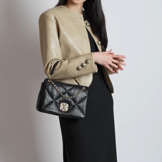 【高级羊皮系列】梦特娇新款复古时髦菱格斜挎包 商品图0