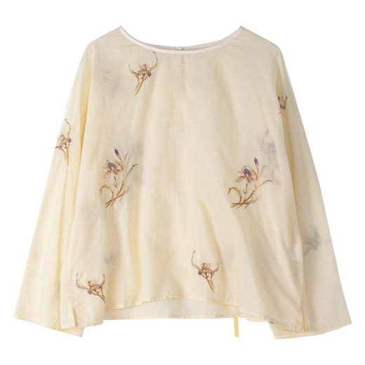 牧衣游原创 精棉匹绣衬衫女宽松百搭轻薄白色文艺纯棉上衣 茉莉引 商品图4