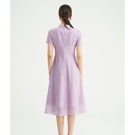 司歌刺绣国风优雅短袖连衣裙收腰显瘦A891445M 商品图3