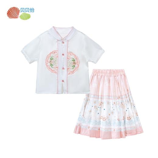 贝贝怡童装女童马面裙两件套夏季短袖儿童汉服中国风女宝宝半身裙 商品图6