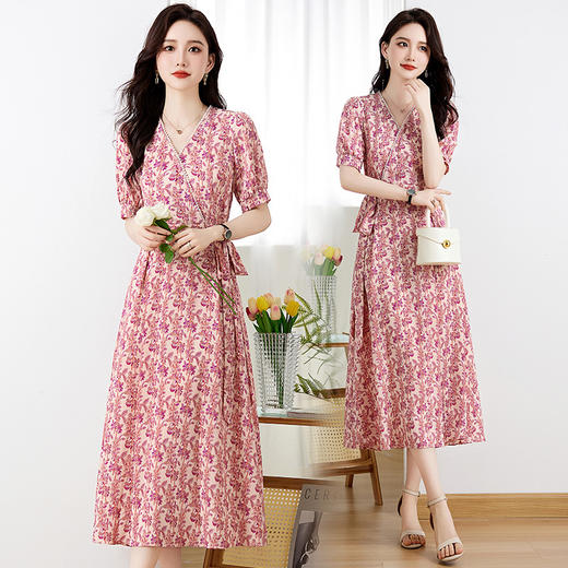 气质垂坠感显瘦，雪纺碎花连衣裙HR-ZRX5183 商品图2