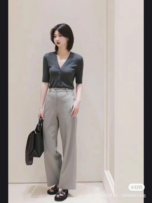 522-7独家圆正 小禾春夏款 X114 甘草绿 罗马布显瘦直筒裤 裤王 商品图7