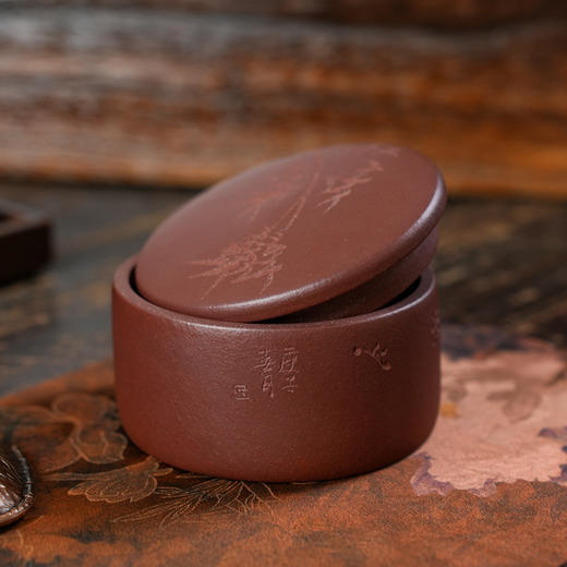 庚子 春月茶罐 紫泥宜兴紫砂茶叶罐普洱茶缸陶瓷大号醒茶罐储存罐家用罐子 商品图6