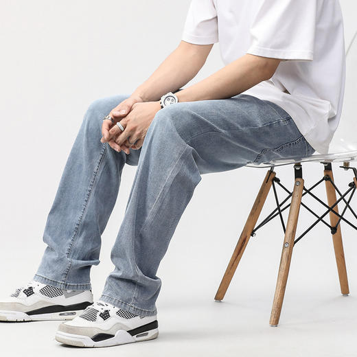 【天丝莱赛尔】【DQ】大依优型大码薄款冰丝牛仔裤长裤男舒适休闲简约百搭加肥加大男装 商品图1