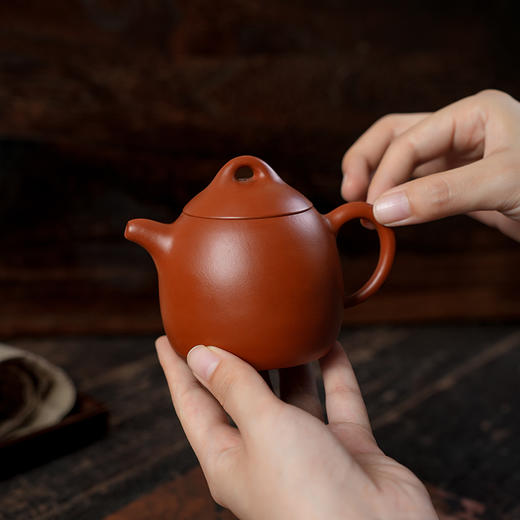 秦权壶 孙雯 宜兴原矿茶壶紫砂壶功夫茶泡茶壶朱泥紫砂茶具仿古 商品图3