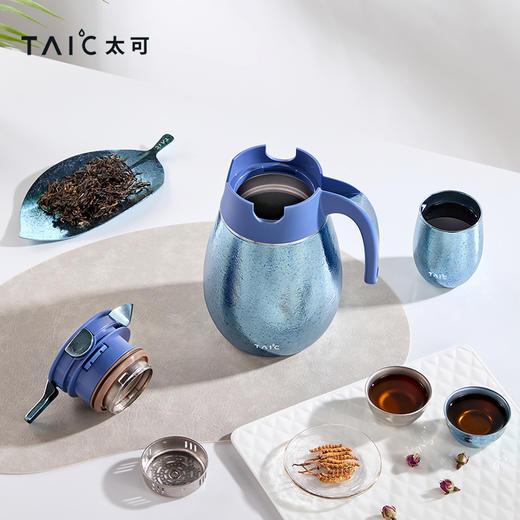 【样品特惠4折，仅1个，无货退款】TAIC太可纯钛双层保温焖茶壶大容量户外旅行养生壶1L（皓月银） 商品图6