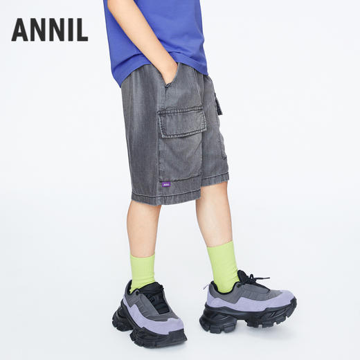 男童工装风泡芙牛仔五分裤新款安奈儿童装实体店同款AB426606 商品图1