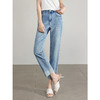 【五折购】熙世界卷边九分牛仔裤夏季薄款2025年新款高腰烟管法棍直筒裤子 商品缩略图0