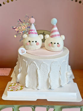 小熊立体手绘蛋糕（二个熊头）