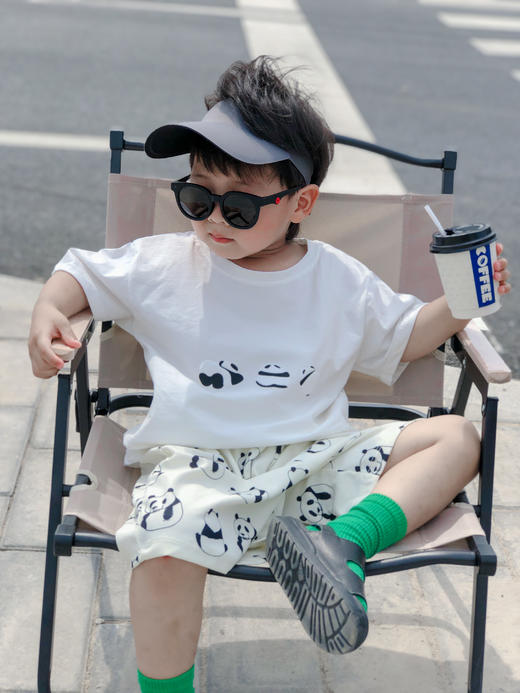 儿童纯棉熊猫短袖，柔软舒适亲肤【下单就送搭配裤子】 商品图1