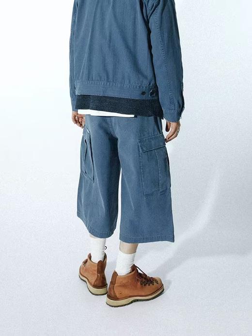 SUPERTOFU（SPTF)/RC-SS24-P064/磨损做旧 人字纹 法工蓝 七分工装裤 商品图1