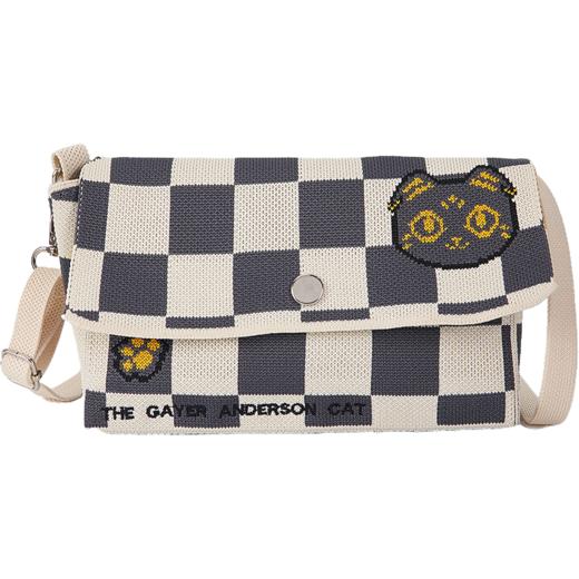 大英博物馆 盖亚·安德森猫和她的朋友们系列 格纹针织包 单肩包 斜挎包 男女通用款 商品图4